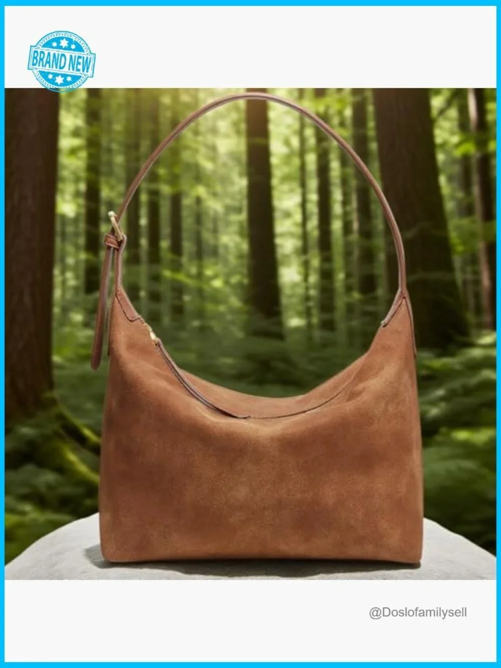 Faux Suede Hobo Bag Medium Shoulder Crossbody Vintage Slouchy Purse Adjustable